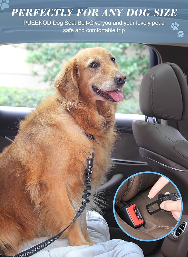 2 Pack Dog Seat Belt Adjustable Dog Car