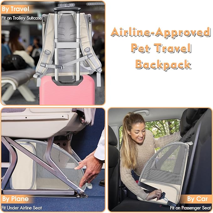 Cat Backpack Carrier 15lbs, Ventilated