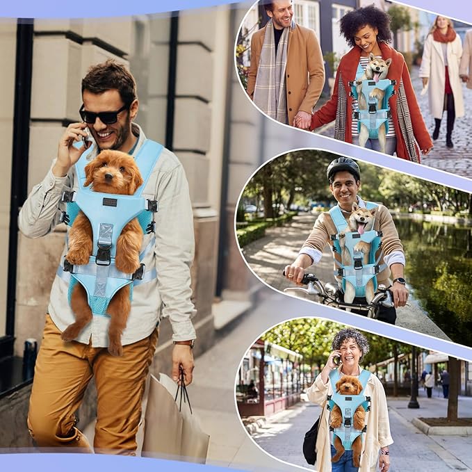 YUDODO Pet Dog Front Carrier Backpacks Multiple Adjustable Small Dog Chest Carrier Legs Out Easy-Fit Dog Travel Backpack Carrier for Hiking Camping for Small Medium Dogs Cats and Rabbit (Small