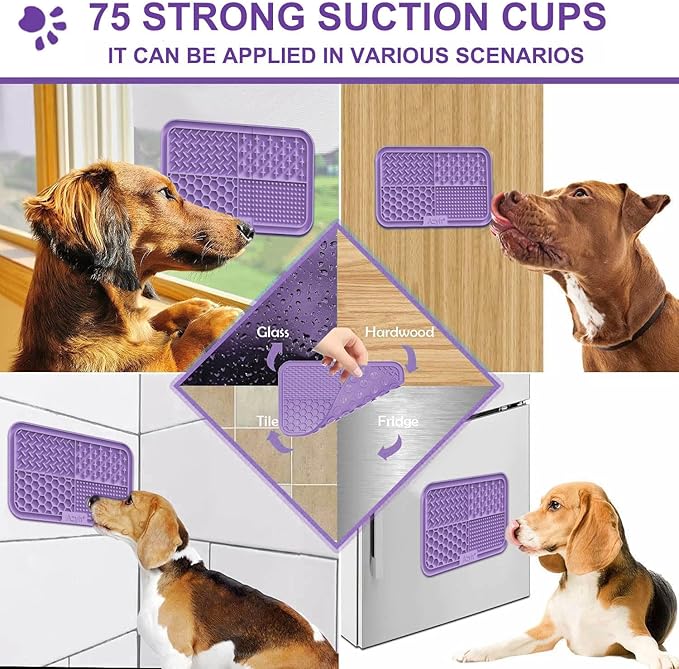 Licking Mat for Dogs & Cats 2 Pack (9.9'' × 6'')