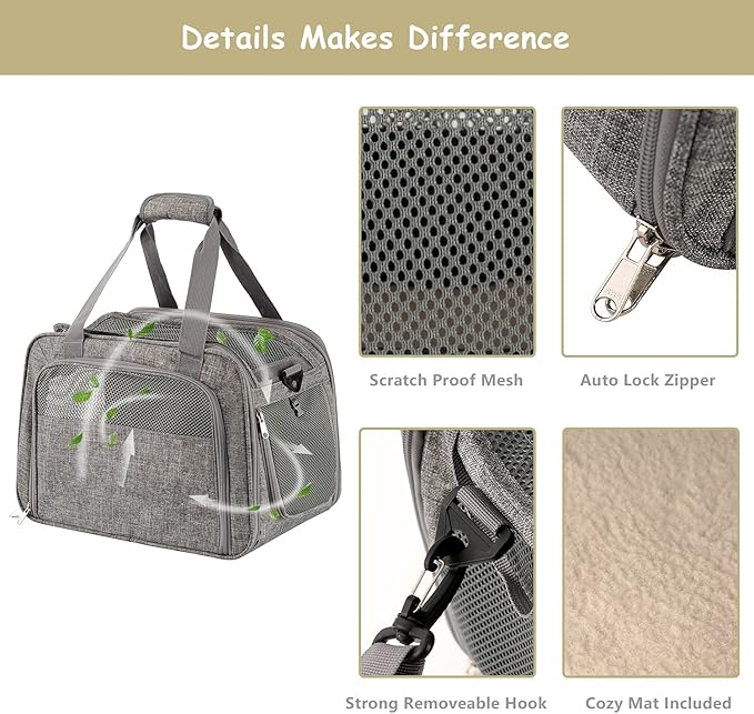 Soft Pet Carrier Breathable Mesh Window 12 lbs