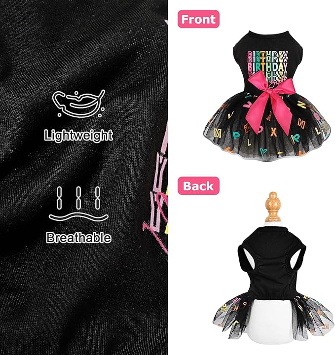 Dog Birthday Dress, Dog Dresses for Small Dog Girls, Cute Pet Princess Puppy Clothes Female Dog Clothes for Chihuahua Yorkie Clothes Small Dog Birthday Outfit Apparel