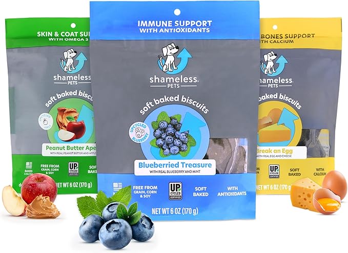 Shameless Pets Soft-Baked Dog Treats 3-Pack -