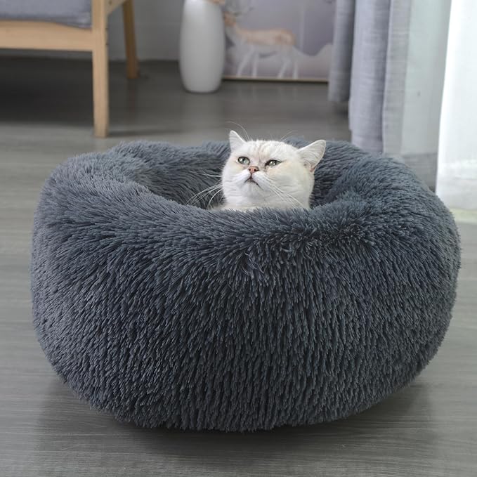 Calming Dog Bed for Cats and Small Dogs 15.7")