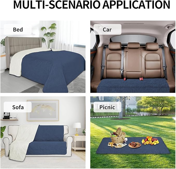 Easy-Going Waterproof Dog Bed Cover Reversible Leak Proof Pet Blanket Replacement Mat for Furniture Washable Couch Cover Sofa Cover for Dogs Cat(30x53 Inch