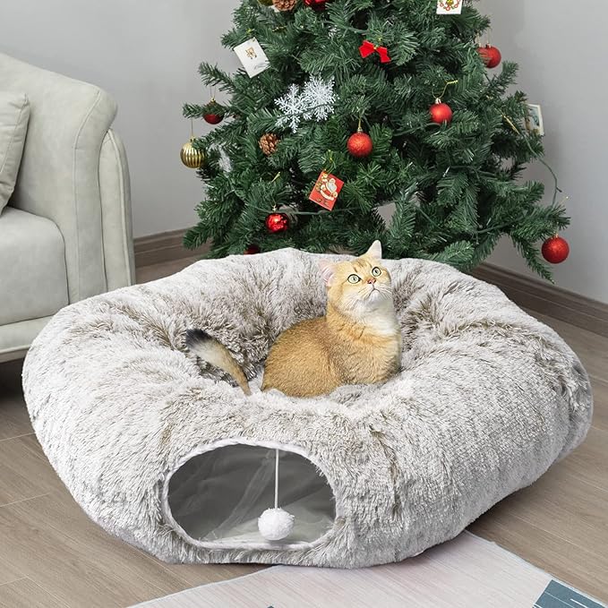 AUOON Cat Tunnel Bed with Central Mat