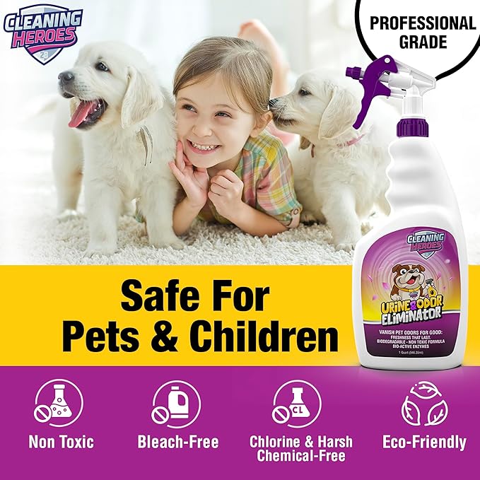 Pet Carpet Cleaner & Urine Odor Eliminator for Strong Odor 32oz Enzyme
