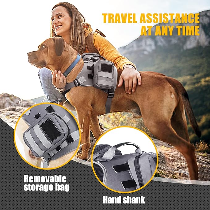ROZKITCH Dog Backpack for Medium & Large Dogs Outdoor Hiking Camping