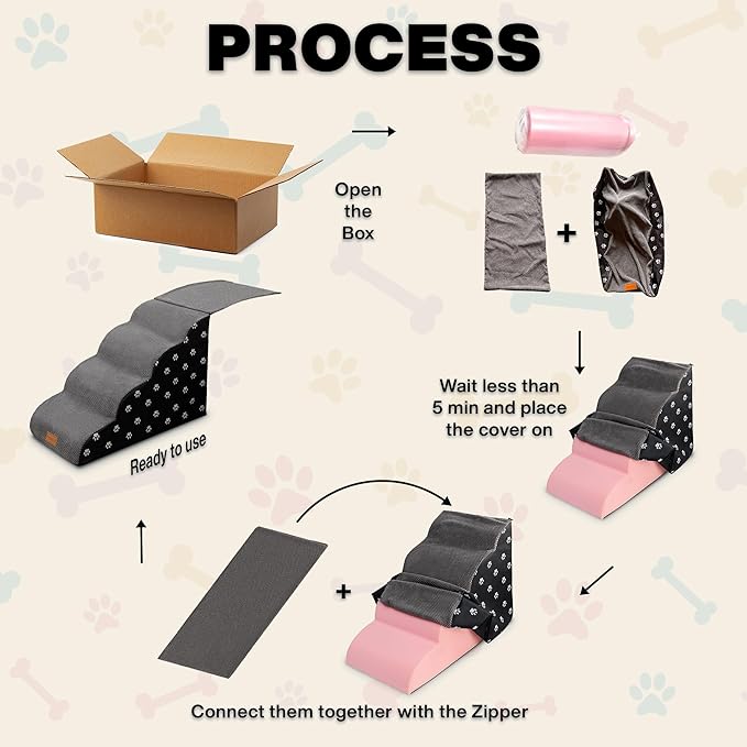 Trinity 4-Steps pet Stairs Ladder for Dogs to