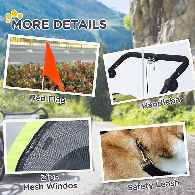 Aosom Dog Bike Trailer 2-in-1 Pet Stroller