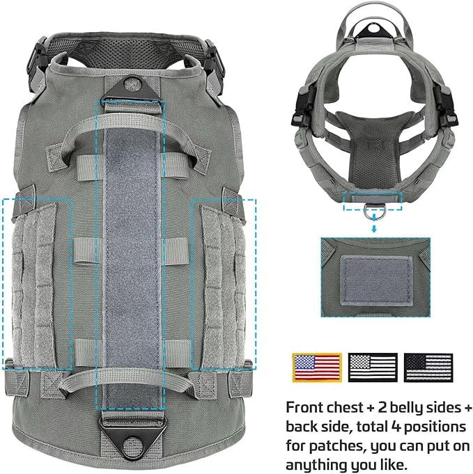 Forestpaw Tactical Dog Harness for Large Dogs