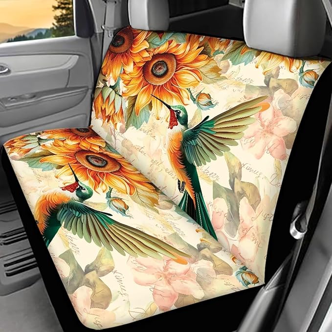 Tupalatus 2 Pack Car Back Seat Covers Durable Anti Dirty Auto Bench Seat Protector Pet Dog Seat Cushion Car Interior Decor