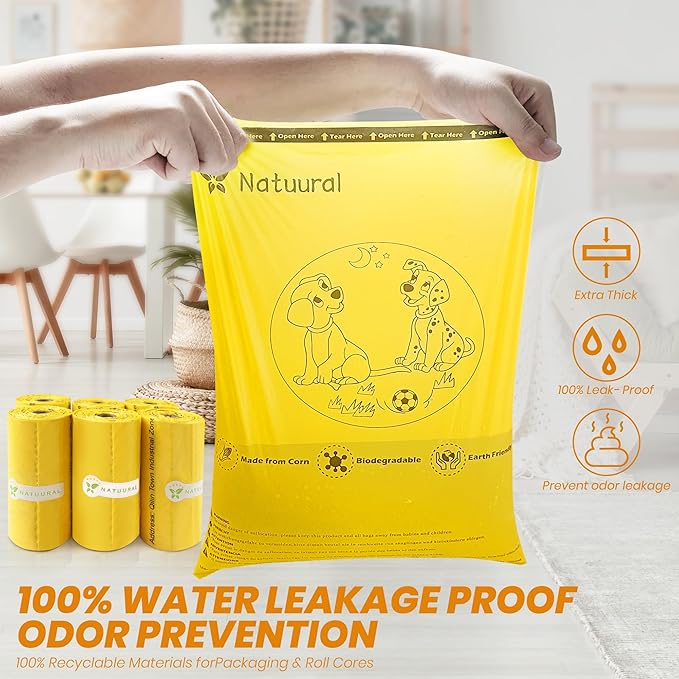 Biodegradable Poop Bags-600 Counts 40 Rolls, 100% Tear