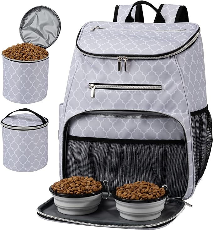 BAGLHER Dog Travel Bag Backpack 2 Silicone 2 Food