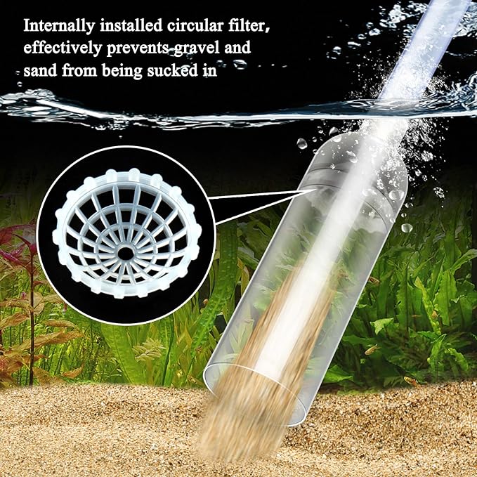 Ponpon Aquarium Siphon Vacuum Cleaner for Gravel and Sand
