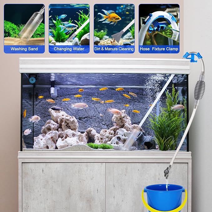 FACULX Fish Tank Cleaner Vacuum with Fish Tank
