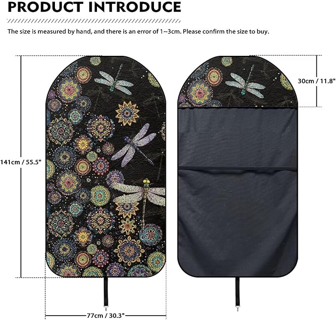 Dragonfly Sweatproof Towel Car Front Seat Cover Non-Slip Bucket Seat Protector Easy to Install from Sweat