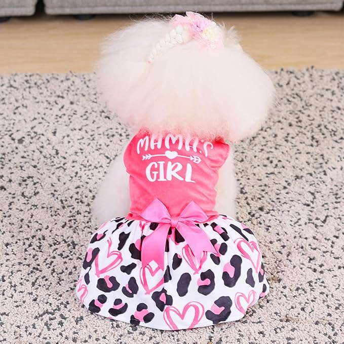 CuteBone Dog Dresses Velvet Mama's Girl Small Dogs CVA40XXS-D