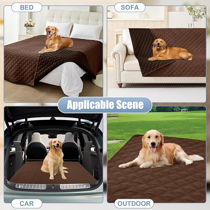 smiry Waterproof Dog Blanket (30"x70", Brown/Chocolate)