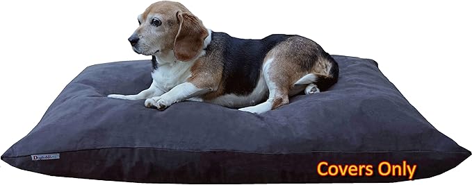 Do It Yourself DIY Pet Bed Pillow Duvet Suede Cover + Waterproof Internal case for Dog/Cat at Medium 36"X29" Espresso Color