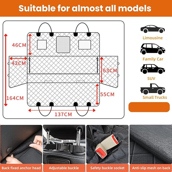 OSWIN Back Seat Extender 330LB,Dog Car