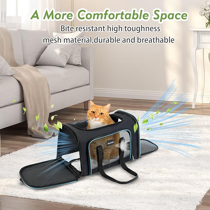 Soundy Large Cat Carrier Dog Carrier Pet Carrier Under 25 Lbs 2 Cats