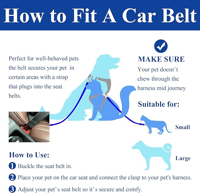 Dog Seat Belt for Car. Adjustable Dog Safety Seatbelt. Adjustable Strap 1 Pack)