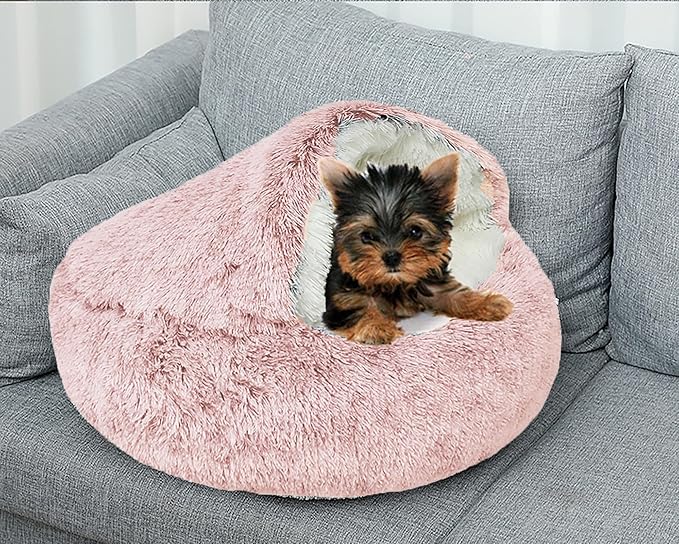 Dog Cave Bed for Small Dogs Cats Pets (20" D,