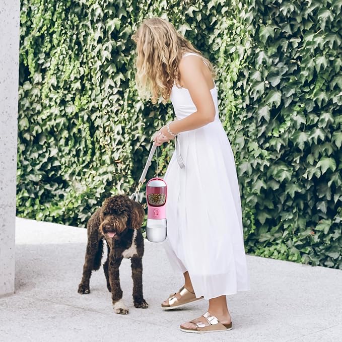 Dog Water Bottle with Food Container