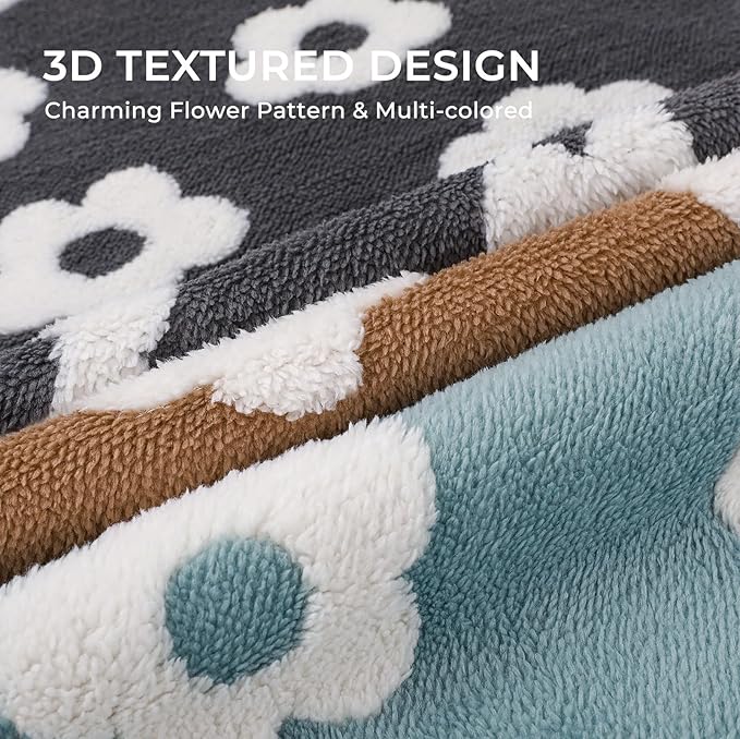 Luciphia Waterproof Dog Cat Blanket Fluffy Thick Fleece Pet Blanket Cats(Blue,85x57 inches)