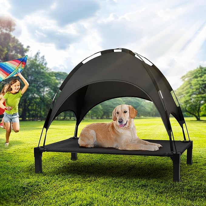 Heeyoo Elevated Dog Bed with Canopy