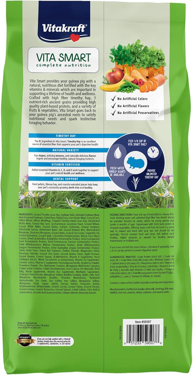 Vitakraft Vita Smart Guinea Pig Food 8 Pound 1)