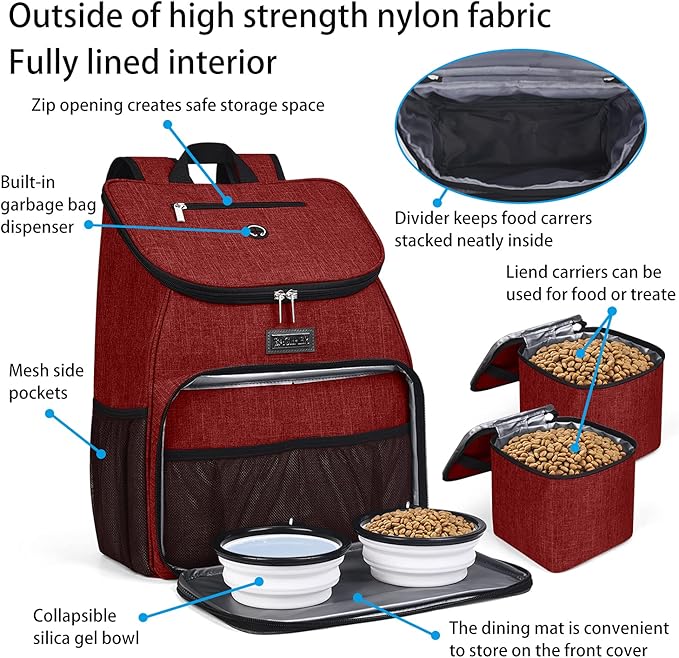 BAGLHER丨Dog Travel Bag 2 Silicone 2 Food