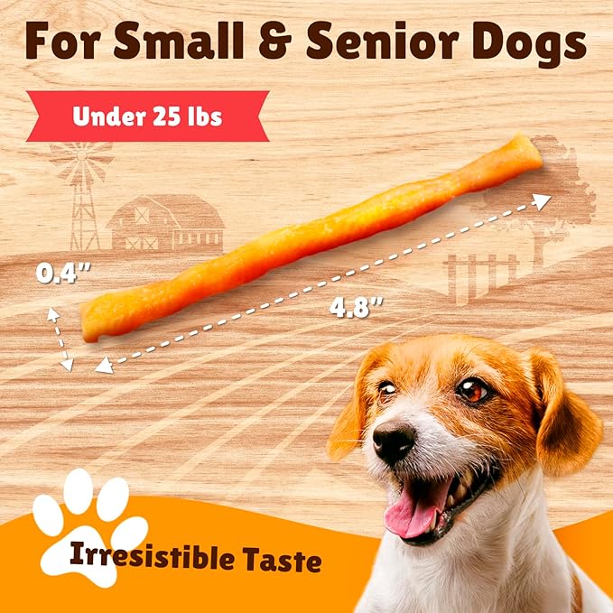 Gootoe Soft Turkey Tendon Dog Treat 1 lb (Pack of 1) – Soft Pumpkin Strip 100% USA