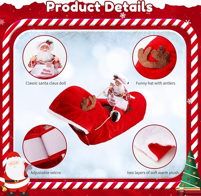 BWOGUE Santa Dog Costume Christmas Pet Clothes Santa