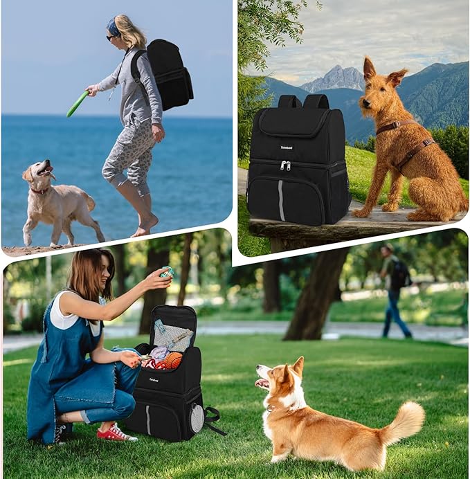 Dog Travel Bag for Supplies with Food Container