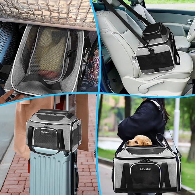 Petskd Top-Expandable Pet Carrier 17x12x8.5 Inches JetBlue Frontier Spirit Airline Approved