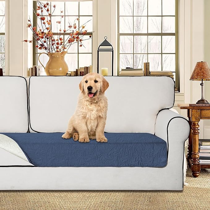 Easy-Going Waterproof Dog Bed Cover Reversible Leak Proof Pet Blanket Replacement Mat for Furniture Washable Couch Cover Sofa Cover for Dogs Cat(30x53 Inch