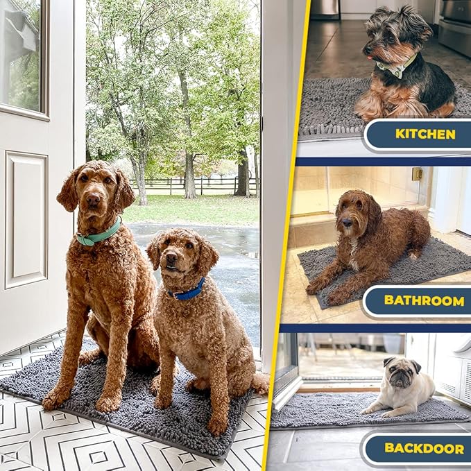 Muddy Mat® AS-SEEN-ON-TV Highly Absorbent Microfiber Dog Door Mat and Pet Rug 28"X18"