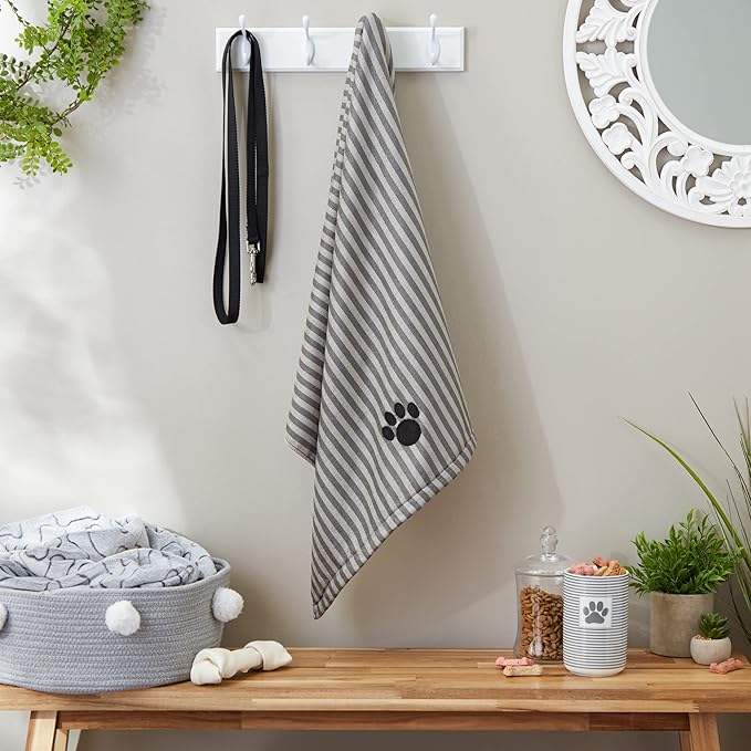 Bone Dry Pet Grooming Towel Collection Absorbent Microfiber X-Large 41x23.5", Striped
