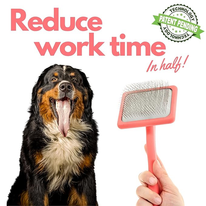 Pet Slicker Brush With Soft Massage Grooming Stainless Steel Pins