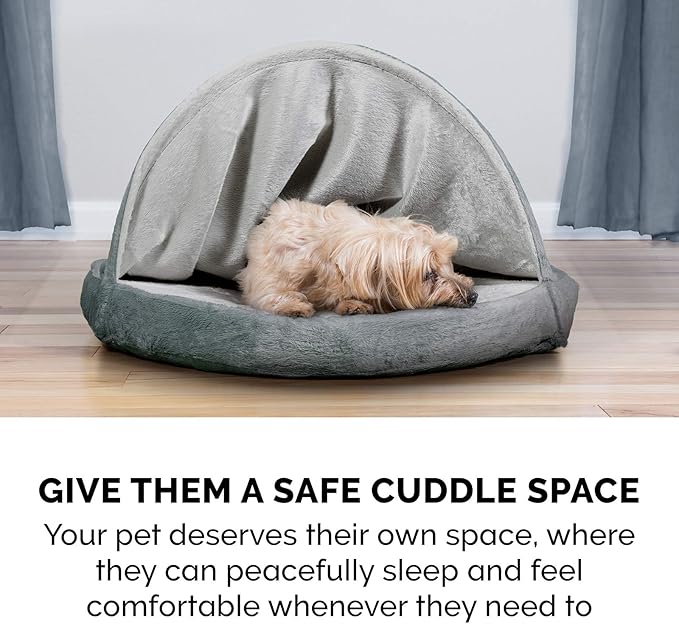 Furhaven 26" Round Orthopedic Dog Bed for Medium/Small Dogs w/ Removable Washable Cover 30 lbs 26-inch