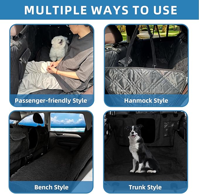 Dog Car Seat Cover for Back Seat 600D Heavy