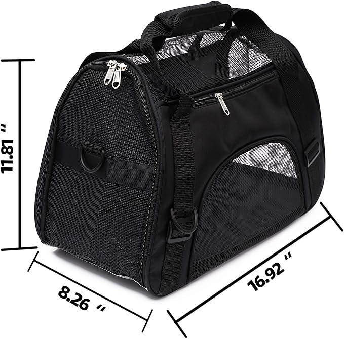Pet Carrier Soft-Sided Carriers for Cat Carriers Dog Carrier for Small Medium Cats Dogs Puppies Pet Carrier Airline Approved up to 15 Lbs Cat Dog Pet Travel Carrier (Small