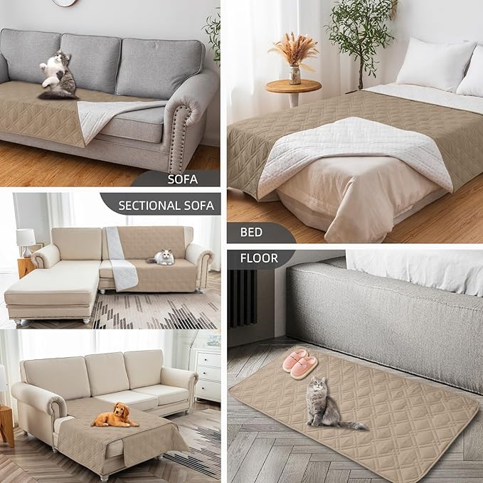 Water Resistant Dog Bed Cover Pet Blanket with Anti-Slip Back for Furniture Bed Couch Sofa (82x96 Inch