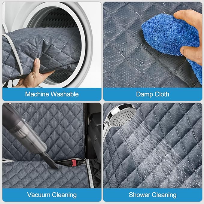 Grey Dog Car Seat Cover for Back Seat X-Large