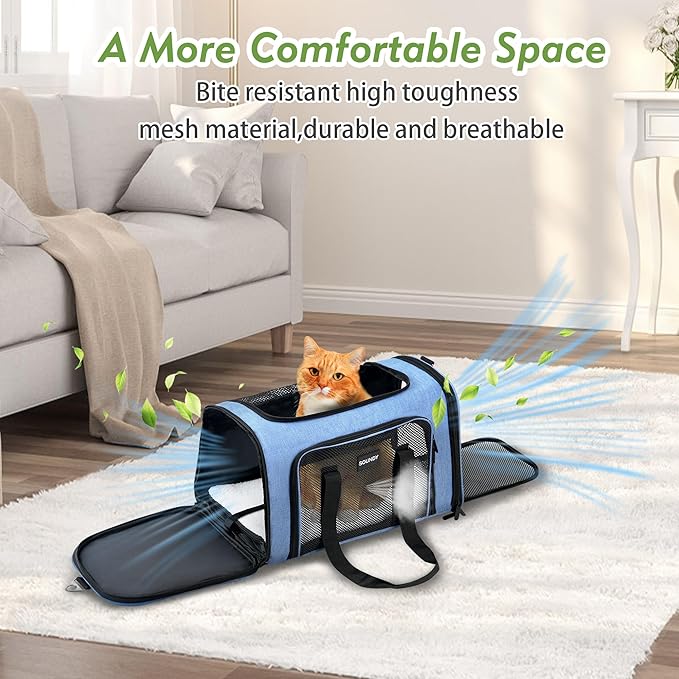 Soundy Dog Carrier Cat Carriers Airline Approved Pet Carrier for Small Medium Dogs Cats Under 15Lbs Puppies Collapsible Soft Sided TSA Travel Puppy Carrier Bag (Medium