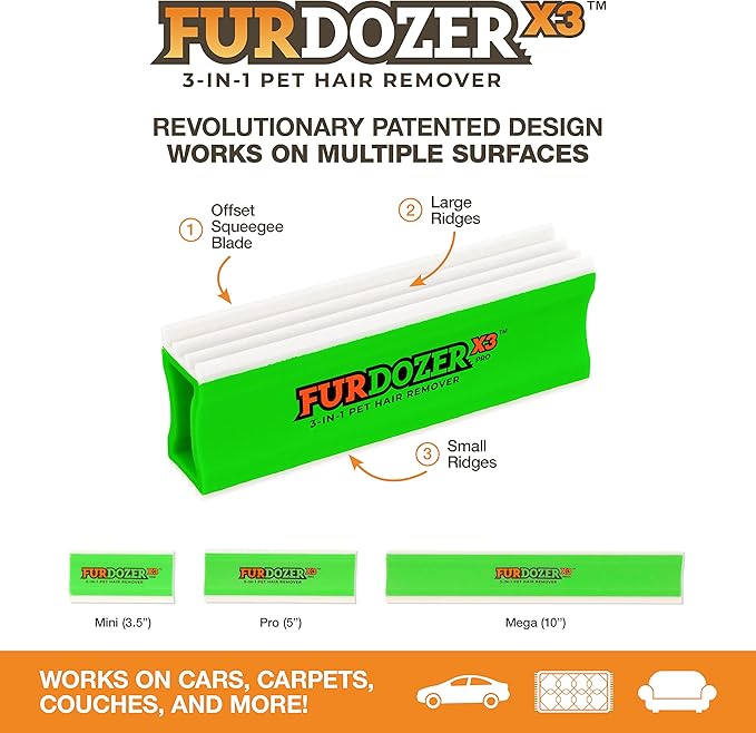 FurDozer X3 PRO Pet Hair Remover & Auto Detailing Tool 5"