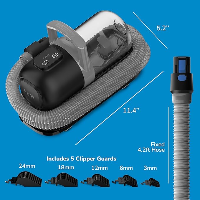 Original Pet Grooming Vacuum Kit with 5 Pet Grooming Tools & 1L Canister