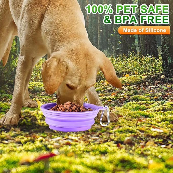 KXK Collapsoble Dog Bowls for Travel 2-Pack Dog